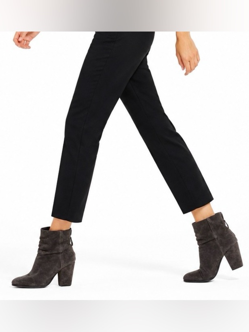 Rag & Bone Newbury Dark Gray Suede Back Zip Ankle Boots Size 8